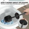 Toilet Brush and Holder 2 Pack, Toilet Bowl Brush with Extra Long Handle, Toilet Scrubber and Covered Holder, Toilet Brushes for Bathroom-Space
