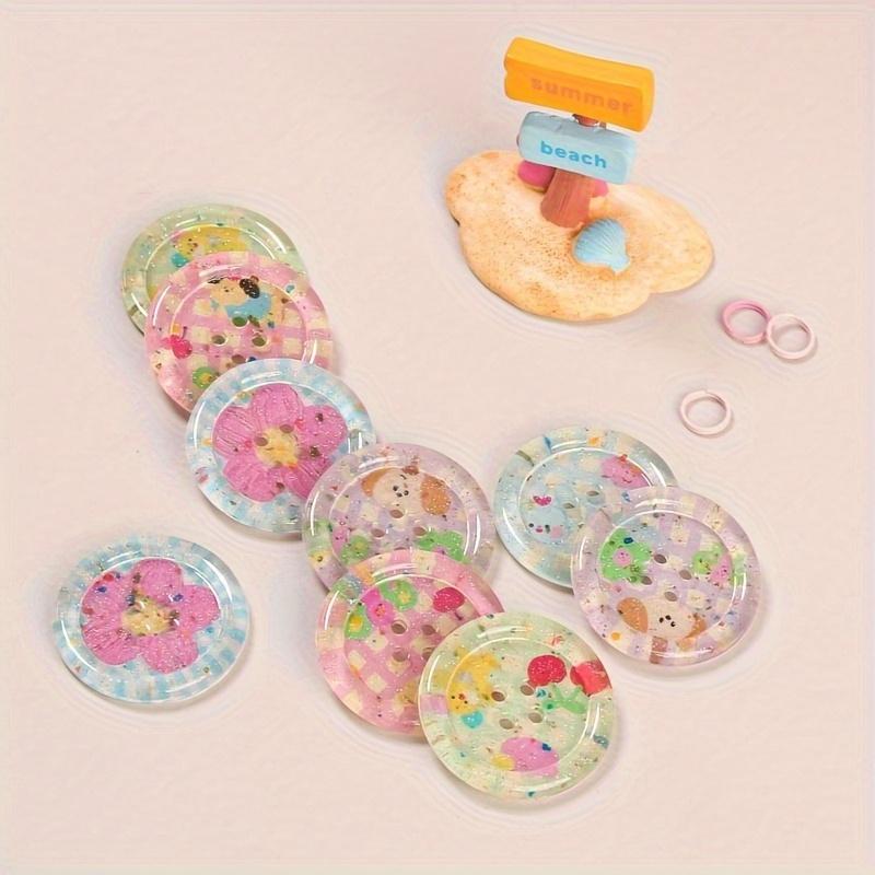 

Acrylic Jewelry Accessories Handmade Resin DIY Clothes Bags Accessories Colored Buttons 5pcs разноцветный