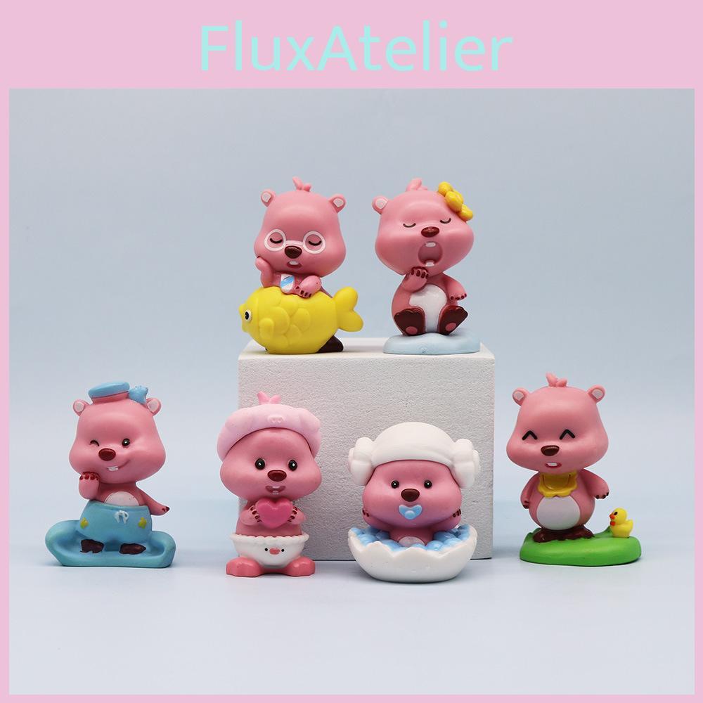 Lovely Pink Little Seal Figurine Baby Girl Gift Pvc Material 7cm Cute Little Beaver Doll Figurine Gift