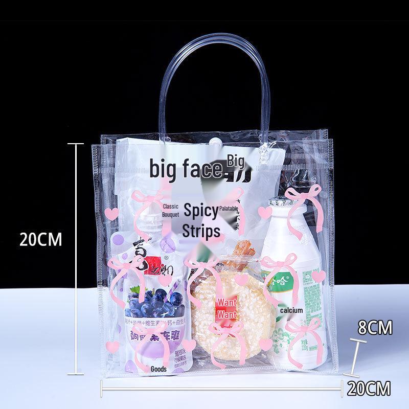 Custom Print PVC Transparent Tote Bag for Weddings and Gifts