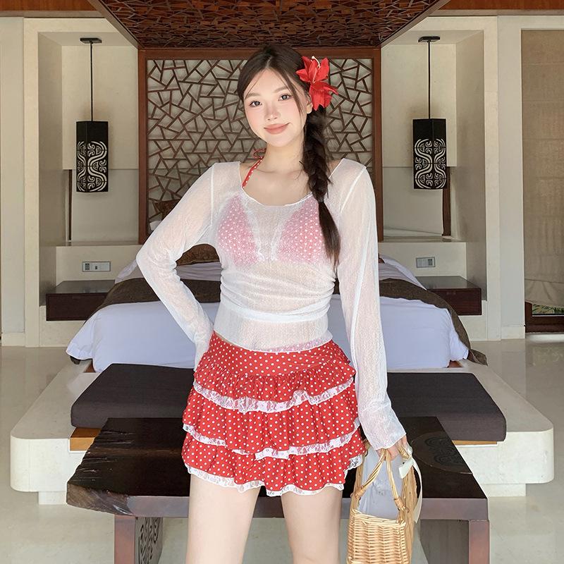 Plus Size Women's Swimsuit: 2025 Three-Piece Bikini Set for Beach or Hot Spring