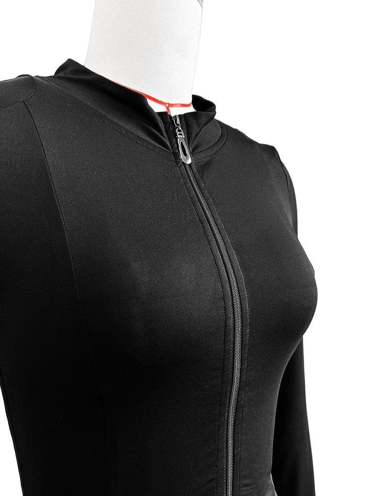 HR24029 Women's Sporty Casual Bodycon Waist-cinching Flared Skirt Set with Safety Shorts
