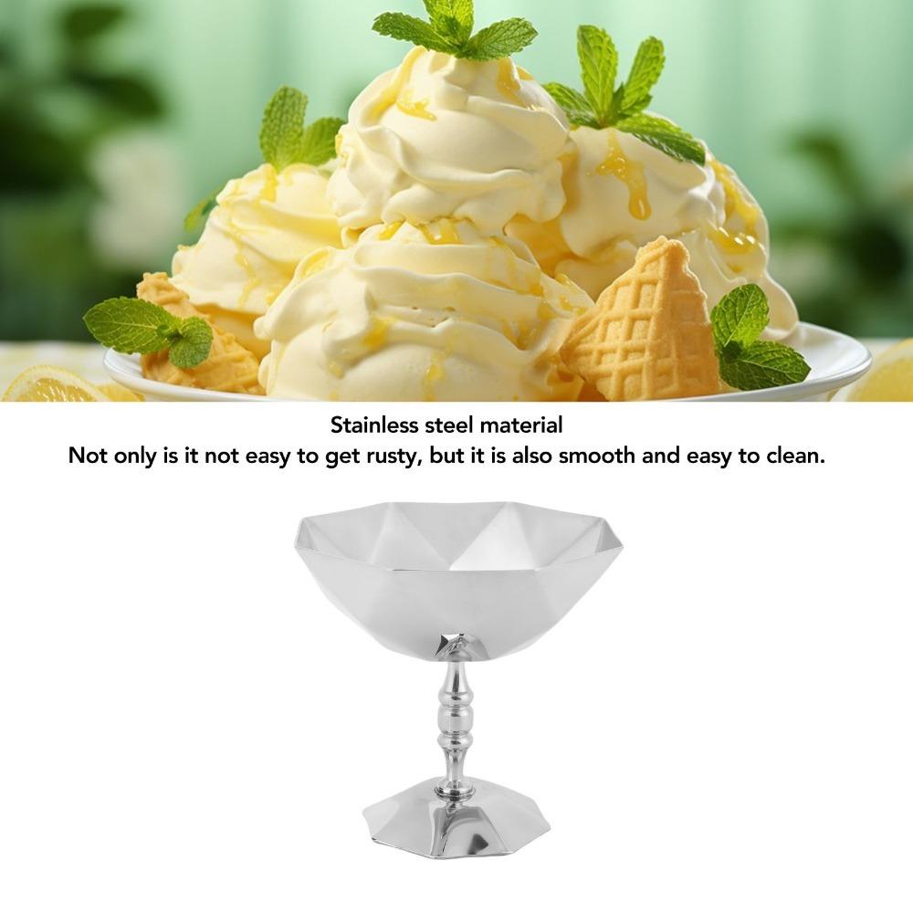 Rustless Steel Serving Cup Round Deep Cup Food Cup Easy To Rinse lParfait Cup  Snack Display Diamond Shape