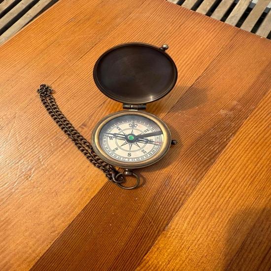 5.08 Cm Engraved Brass Compass with Leather Case Inspirational Keepsake with Chain Message Graduation, Birthday, or Travel Gift for Son