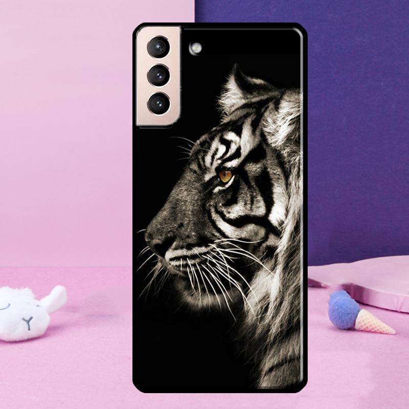 Lion Tiger Face Phone Case For Samsung Galaxy S25 Ultra S24 S23 Ultra S9 S10 S20 S21 S22 Plus S24 FE Cover