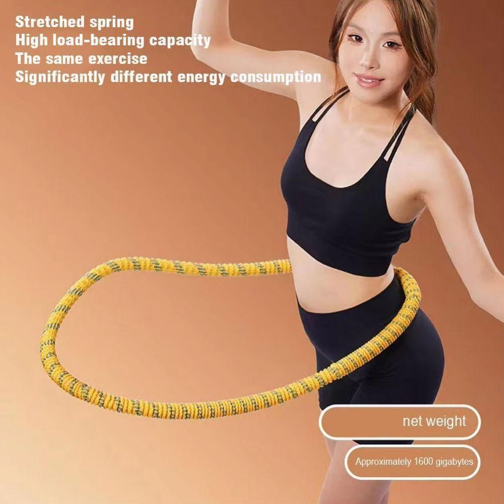 Portable Fat Burning Sports Hoop Durable Soft Spring Yoga Fitness Hoops Adjustable Foldable Spring Tube Yoga Circle