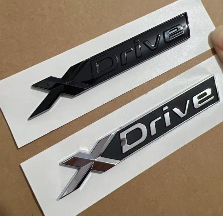 1X New ABS Chrome Black Fender Lowercase Letters XDrive Emblems for 1 3 4 5 6 7 Series X1 X3 X4 X5 X6 Z4 GT X Drive Badges