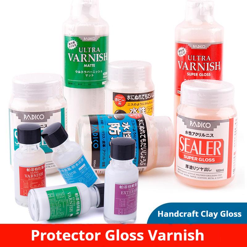 10/20/100/200ml Water-Based Gloss Varnish Resin Finish for Stone Polymer Air-Dry Clay - Dustproof High Shine Protective Coating