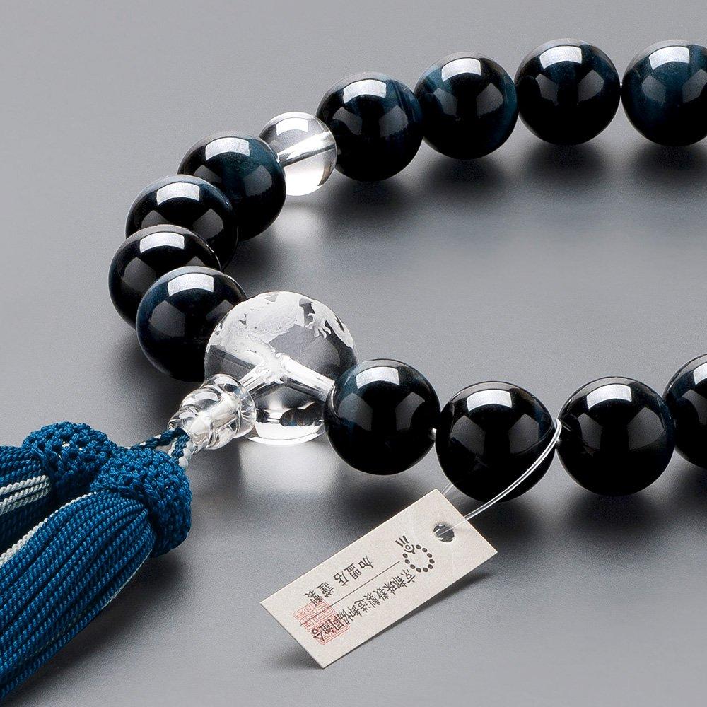 Altar Shop Takita Kyoto Prayer Beads for Blue Eye Dragon Carved 18 Pure Silk Head Bead Bag Can Be Used by All Certificate Included [Buddhist Shoten]