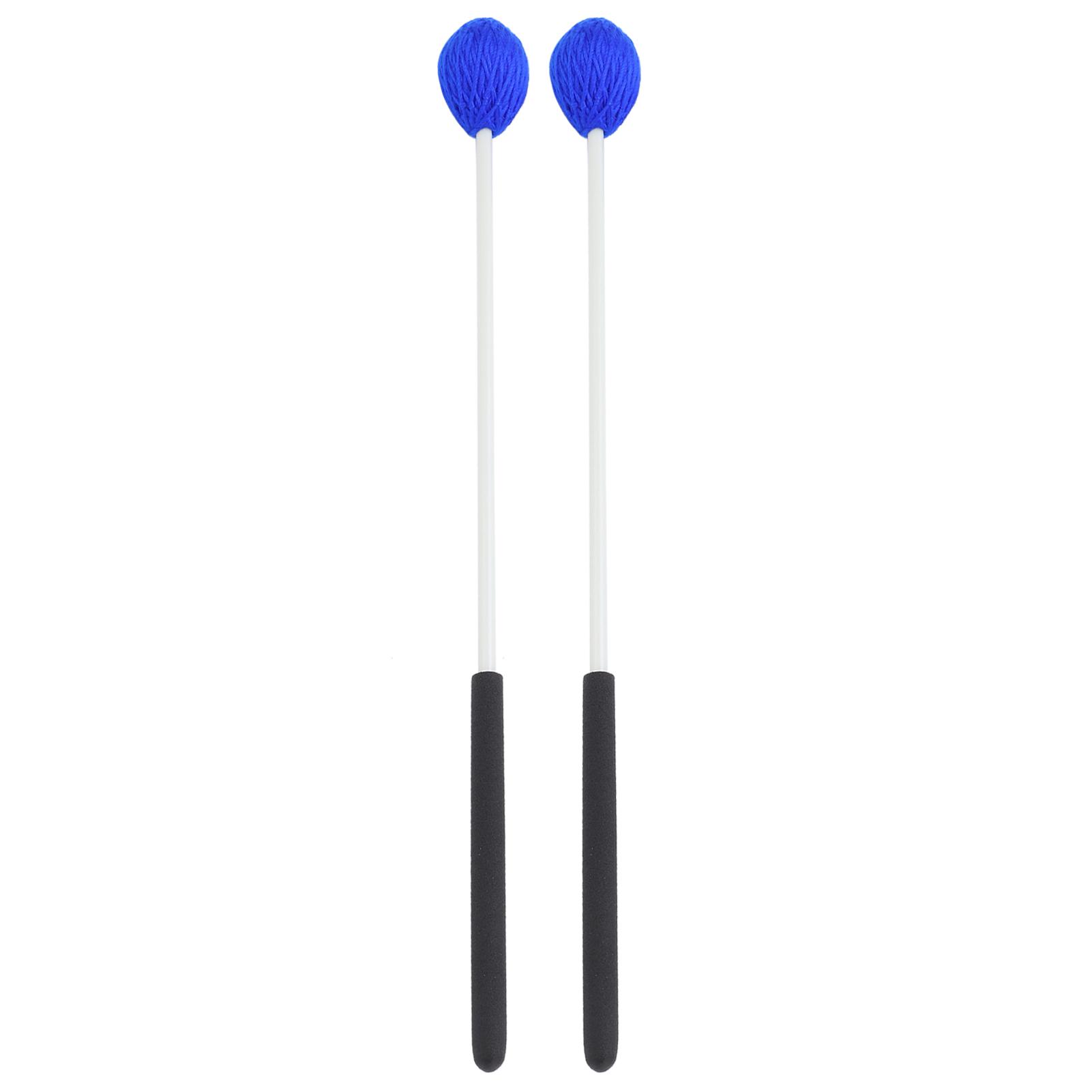 

2Pcs Drum Sticks Blue Wool Head Fiberglass Handles Fine Touch Stable for Percussion WA09