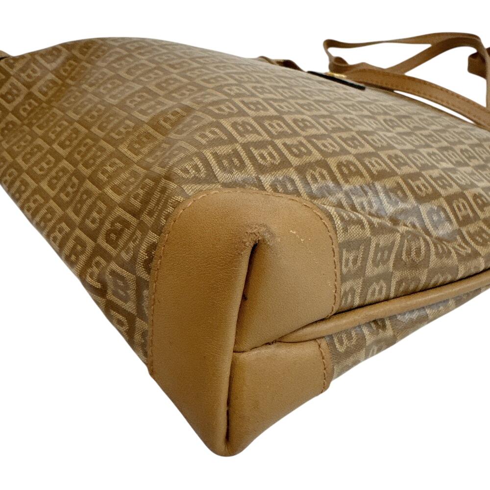 BALLY Pochette Vintage All-over Pattern PVC Shoulder Bag Brown PVC Used