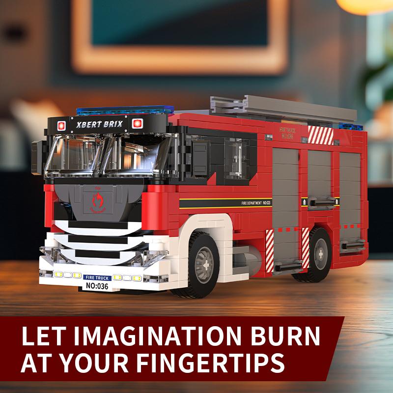 704PCS Fire Truck Building Blocks City Engineering Rescue Vehicle Model Bricks Educational DIY Toys Holiday Gifts For Kids