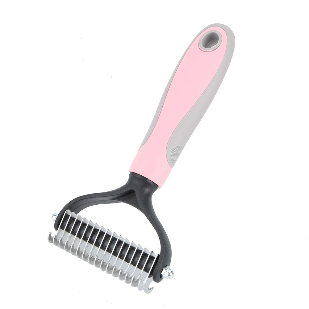 Pet Dog Cat Fur Hair Knot Cutter Rake Hair Removal Comb Brush Grooming Toolpink S