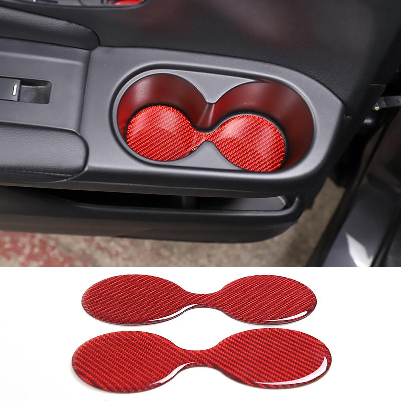 For Honda Pilot 2015-2019 Red Soft Carbon Fiber Air Vent Frame Vanity Mirror Cover Interior Decorative Sticker Auto Parts X12