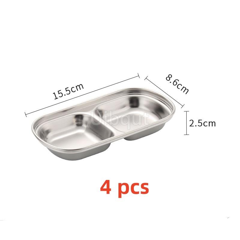 SUS 304 Stainless Steel Pepper Roast Meat Sauce Dishes bowl Separate Sushi Vinegar Soy Plates Tableware Food Seasoning Tray