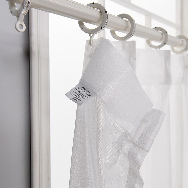 Japanese-Style Small Curtains White Warp Knitted Window Screen S Hook Finished Curtains Finished Curtains
