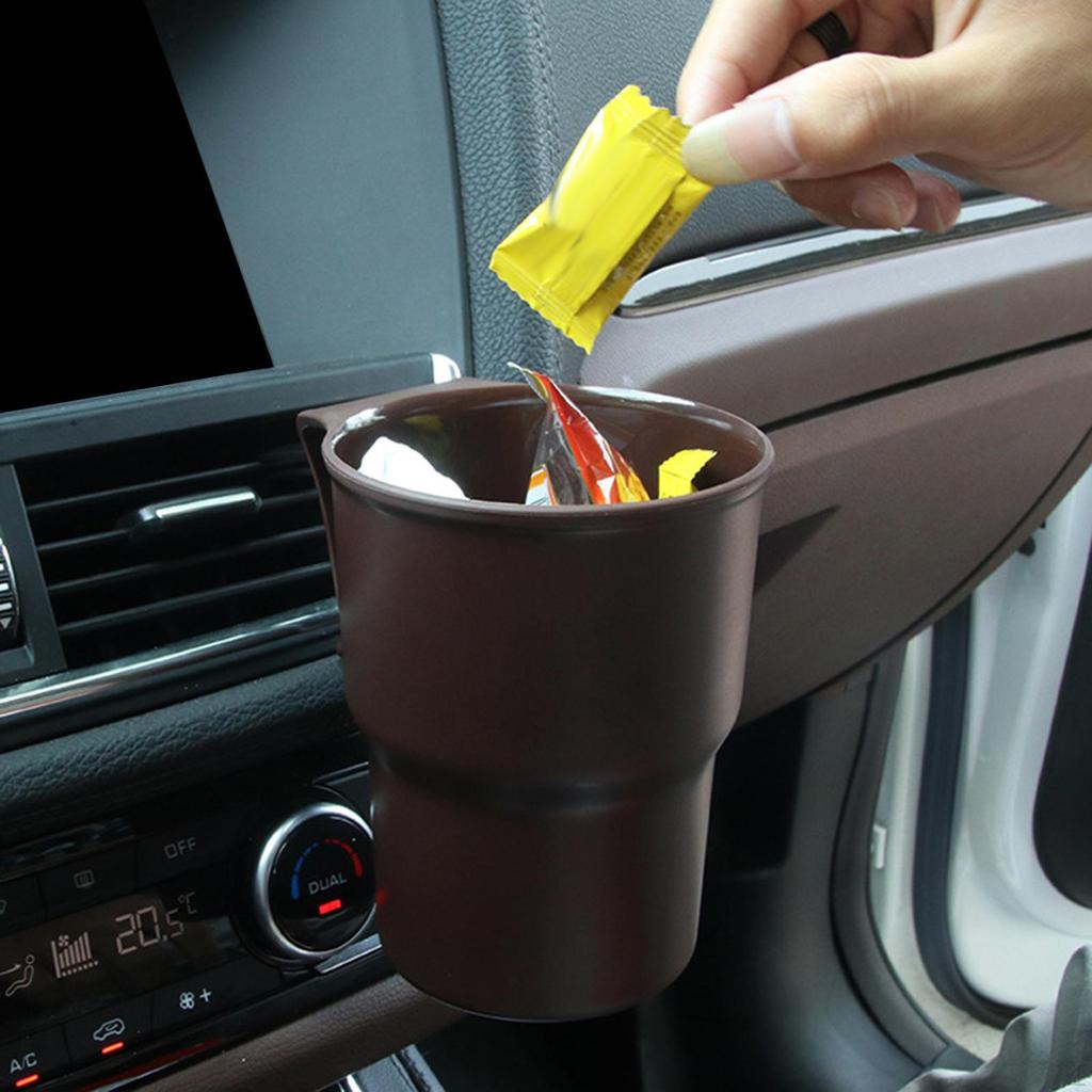 Car Trash Bin Can Waste Basket Vehicle Cup Holder Container Universal Rubbish Bins