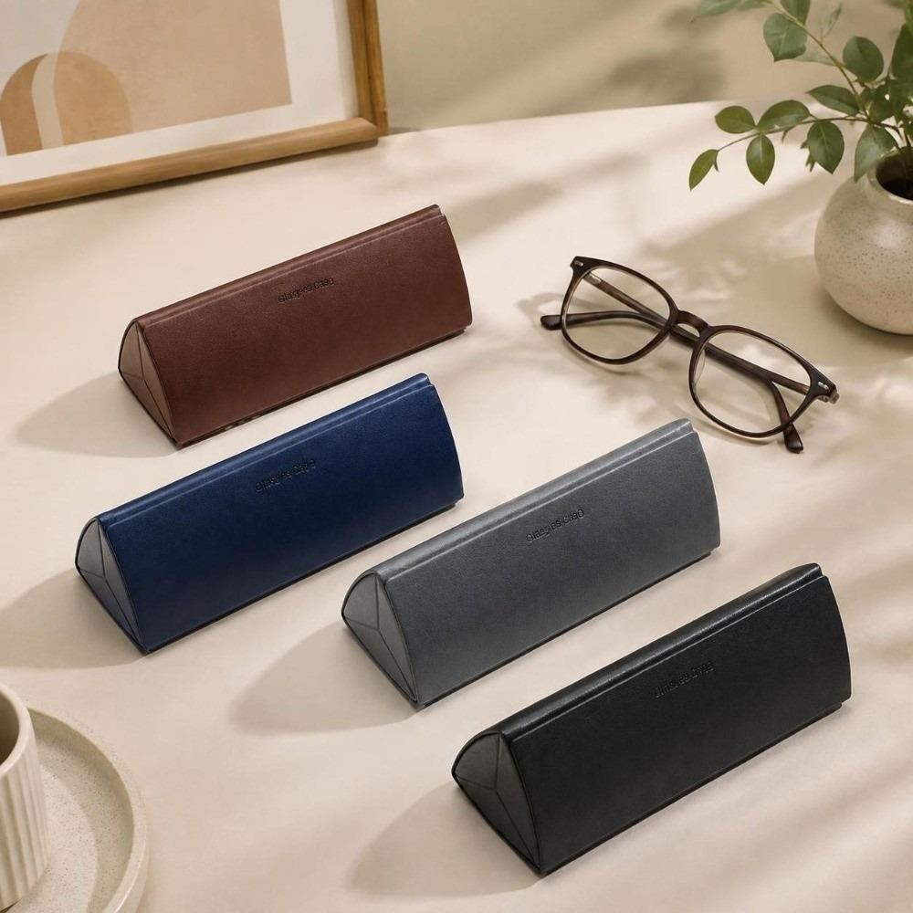 Leather Glasses Case Hard Shell Spectacle Case Vintage Eyeglass Box for Women Men