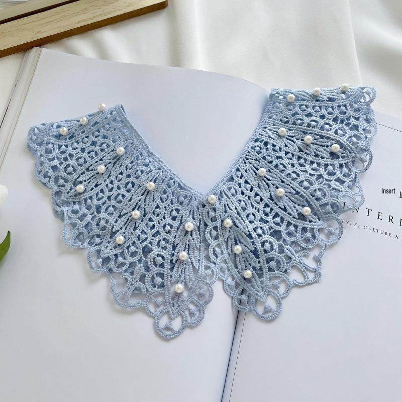 Korean Pearl Lace Shawl - Spring/Summer Sun Protection, Versatile Hollow Out False Collar, Cotton Outerwear