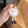 Cute Real Mink Hair Ball Small Coal Ball Car Keychain Pendant Plush Doll Doll Book Bag Pendant Gift