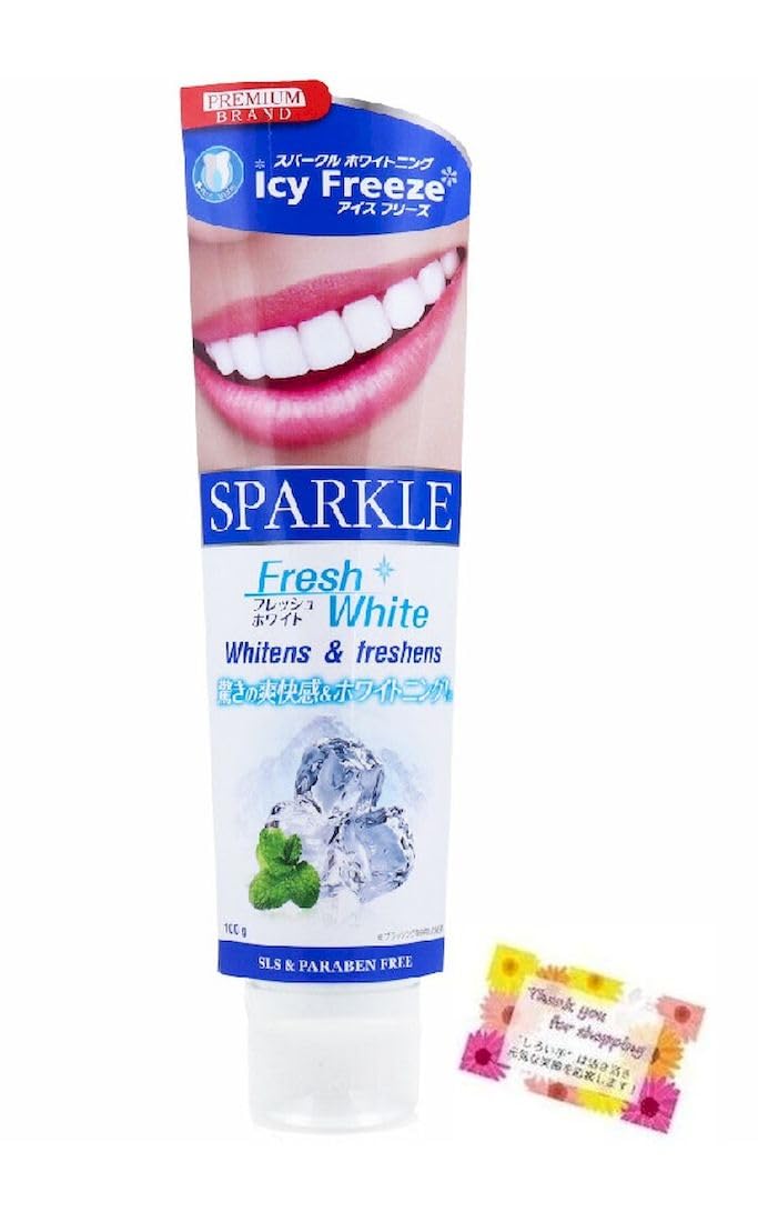 

освежающий Удаляет пятна с поверхности зубов Sparkle Fresh White Микротитановая бумага мятная комбинация 100 г [Удивительно отбеливающий] диоксид кремния,