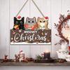 1Pcs Christmas Wooden Cute Cat Pendant Christmas Party Door Christmas Tree Decoration Bedroom Door Decoration Supplies