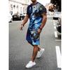 Atmungsaktives Outdoor 3D-Druck T-Shirt & Shorts Set für Herren