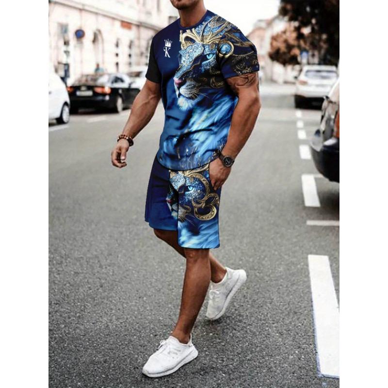 

Men s Breathable Outdoor 3D Printed T-Shirt & Shorts Set S