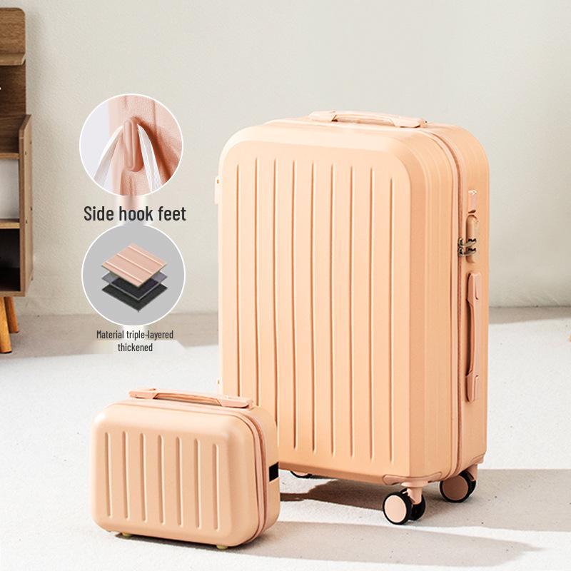 

Высококачественный чемодан на колесах: Дорожный чемодан большой вместимости с двухслойной молнией для студентов и мужчин и женщин 26 inches