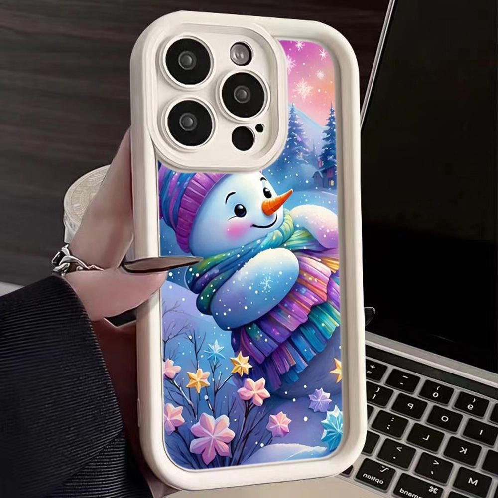 N116 Merry Christmas Happy New Year art Soft Angel Eyes Phone Cases for Samsung S23 S24 Ultra S21 FE A54 A34 A13 A14 A06 A24 Realme12 Shockproof Cover