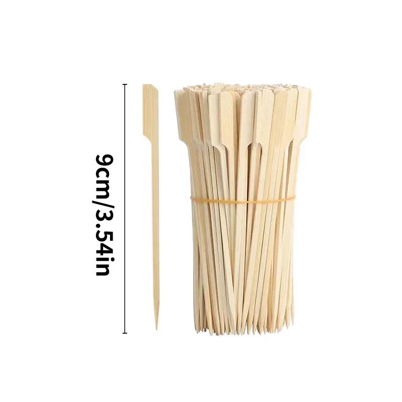 9/15/20cm Bamboo Skewers Cocktail Picks Fancy Toothpicks for Appetizers Disposable Bamboo Sticks Food Sticks Fruit BBQ