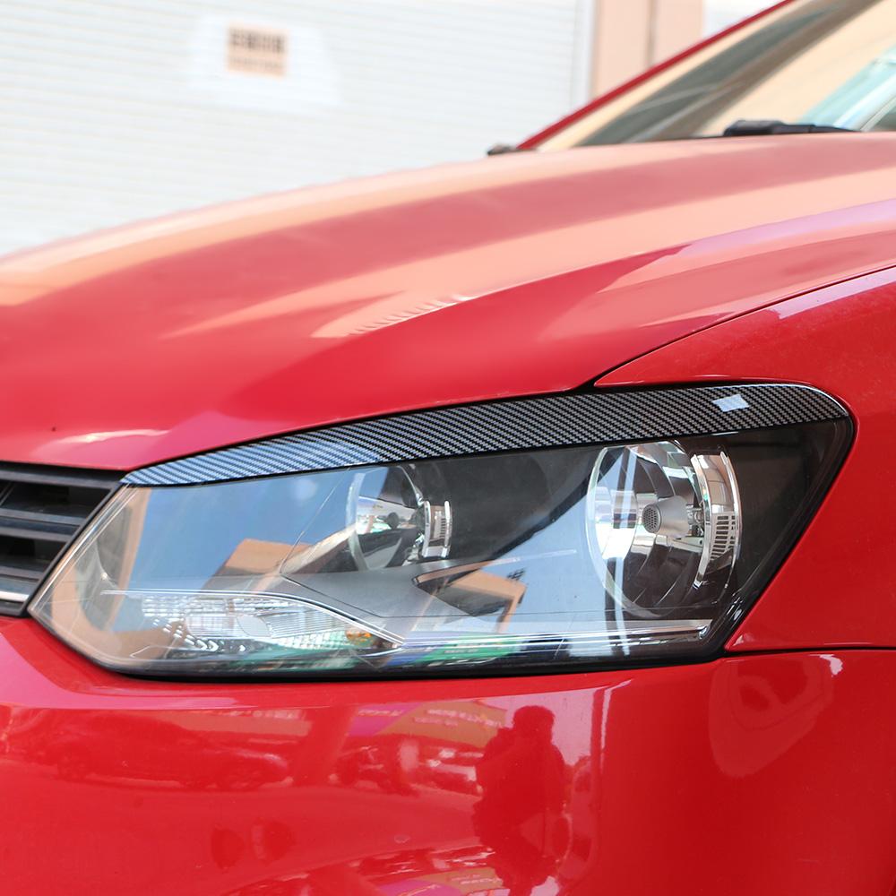 Kryt lišty obočí světlometu ABS lesklý černý pro VW Polo Mk5 6R 6C 2010 2011 2012 2013 2014 2015 2016 2017