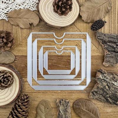 1pc 3D Pockets Metal Cutting Dies Set - 4 Sizes for DIY Scrapbooking, Decorative Embossing & Paper Crafts