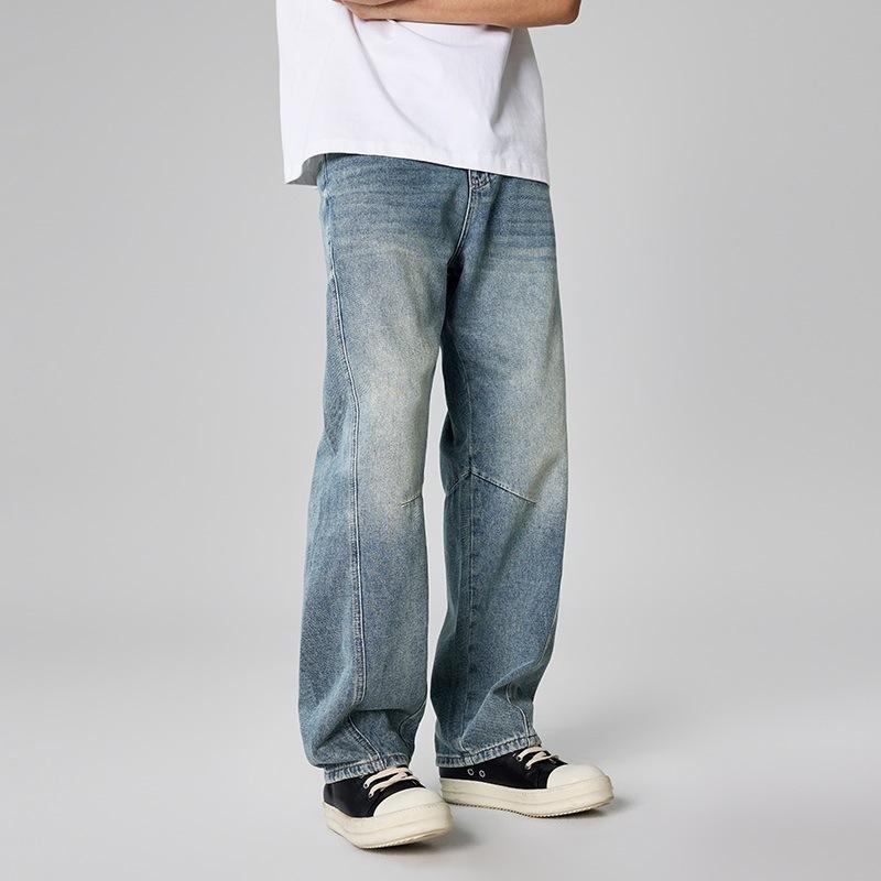 

Новые мужские джинсы свободного кроя на весну и лето, повседневные джинсы прямого кроя без эластичности 40 синий