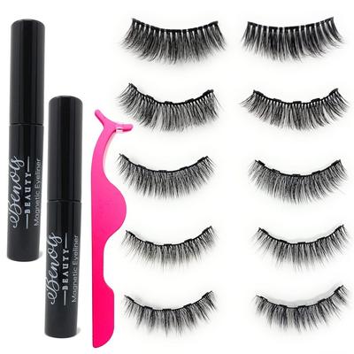 Benols Beauty Upgraded 5 Pairs with 2 Magnetic Eye Benols Beauty Upgraded 5 Pairs with 2 Magnetic Eyeliner Sets, 1 In 3D