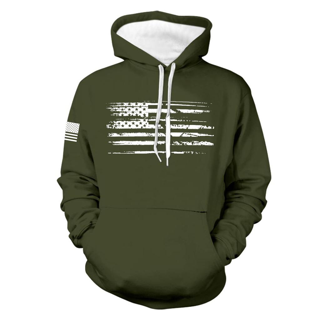 Halloween Men's Vintage Long Sleeve Hoodie Printed Hooded Sweatshirt Top