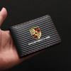Car Carbon Fiber Driver Holder License ID Card Bag For Porsche Cayenne Panamera Macan 911 718 Taycan Boxster Cayman 918 Pajun
