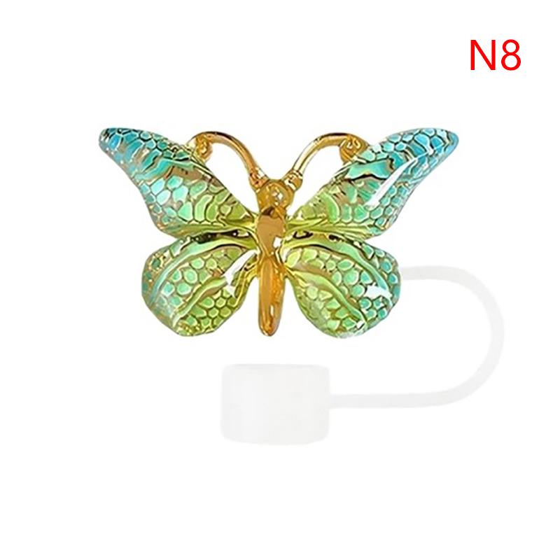 Silicone Butterfly Straw Cap Spill Stopper Heat-Resistant Dust-Proof Water Cup Accessory Straw Plug Cover