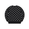 FILA Fusion Logo All Over Print Casual Crew Neck Loose Long Sleeve Sweater Women sweater Deep-Black T11W243406FBK