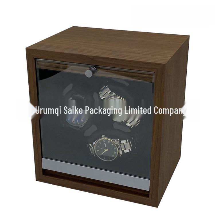 

Автоматическая шкатулка для часов из черного ореха с 3 положениями и электромотором