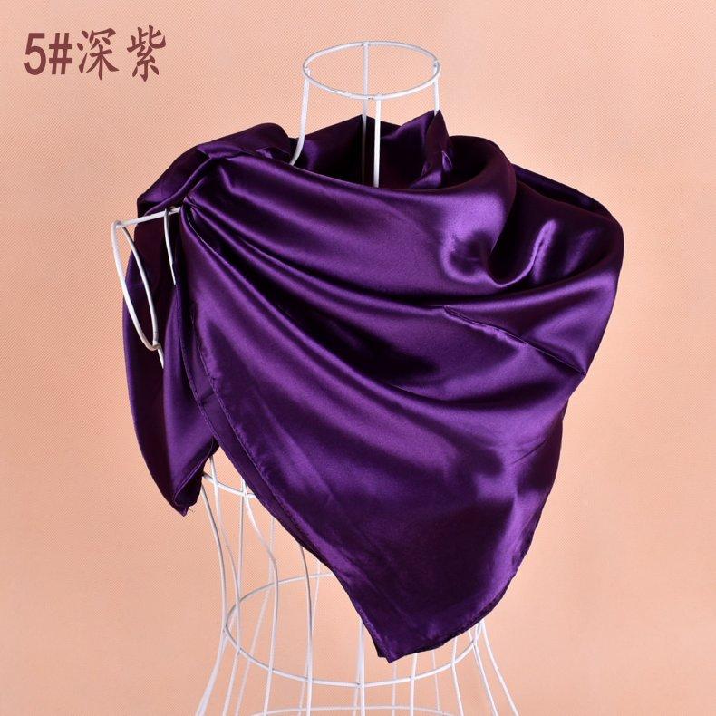 Solid Color Silk Scarf Square 90*90 Headscarf Foulard Satin Bandana Cheveux Neckerchief Hijab Accessoires For Woman Hair Scarf