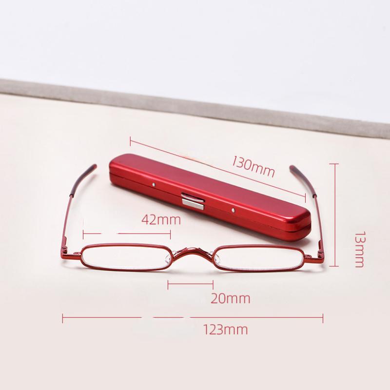 Portable Metal Reading Glasses Womern Men Eyeglasses with Box Metal Frame +125 To +375 Blue Light Reading Glasses Women