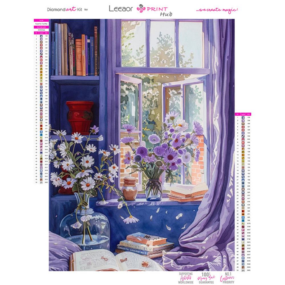 Flower 5D DIY Diamond Painting Landscape Diamond Embroidery Cross Stitch Set Full Round Diamond Mosaic Home Wall Decoration Gift