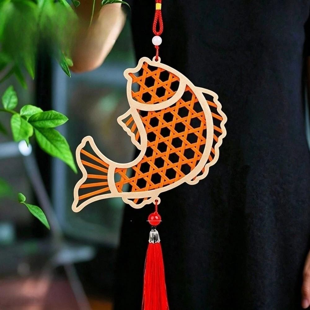 Zongzi Bamboo Pendant Material Kit Handmade Wind Chime Kit Courtyard Decor
