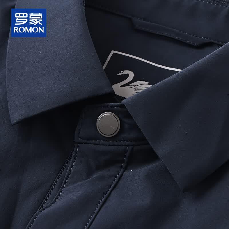 ROMON Men's Casual Goose Down Lapel Jacket