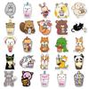 50 Cartoon Animal Milk Tea Stickers for Journals, Scooters, Cars, Suitcases, and Refrigerators