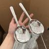 Short Handle Stainless Steel Ladle and Strainer Set for Food Serving and Separation at For Home and Restaurant