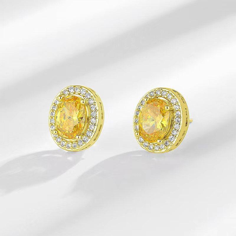 2026 Высококачественные Персонализированные Посеребренные Цветные Циркониевые Серьги-гвоздики Легкая Роскошь Универсальные Серьги Женские Серьги