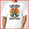 I Like Beer And Pitbulls And Maybe 3 People Funny White Cotton T-Shirt S-5XL
