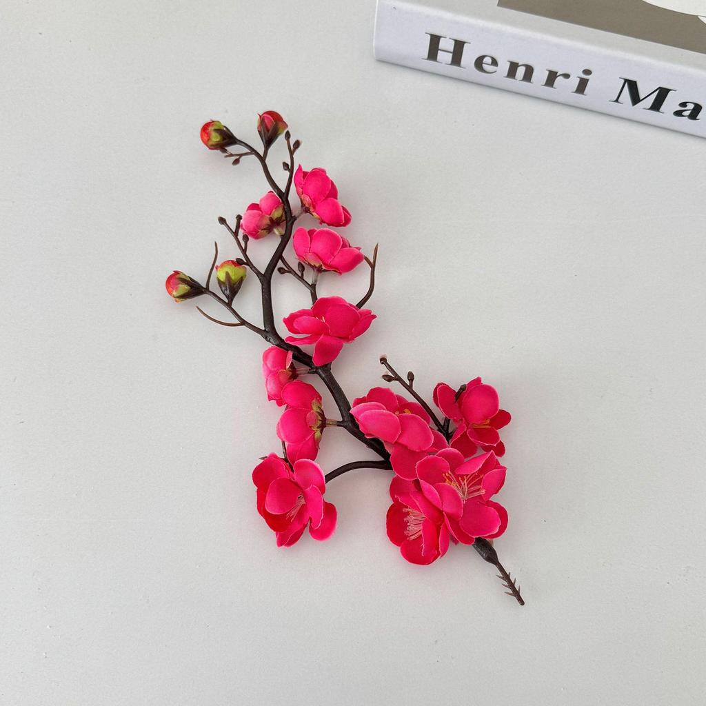 Artificial Plum Blossom Branch - Decorative Faux Flower Arrangement for Home